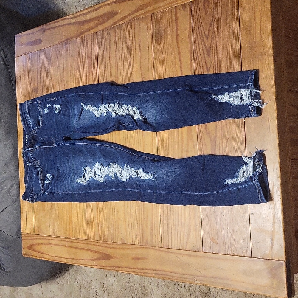 Heavily destructed jeans